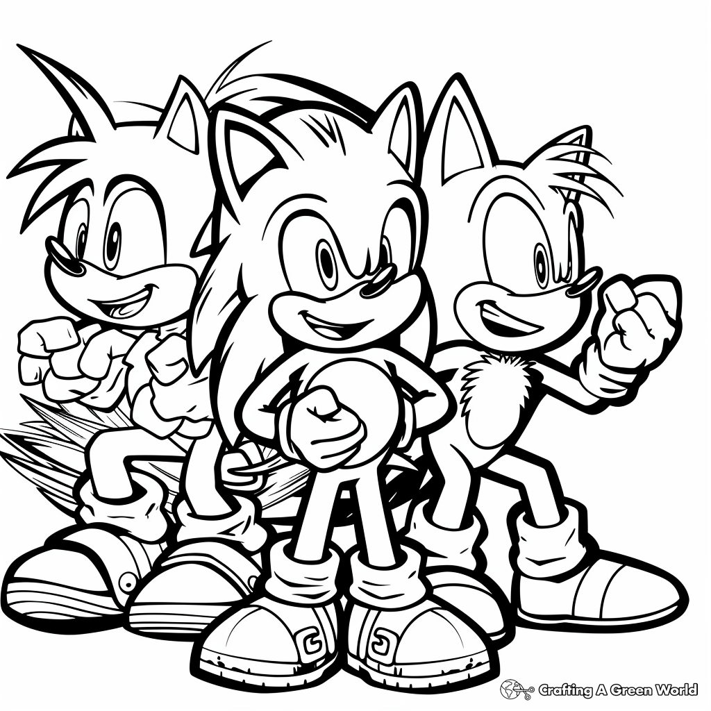 sonic character coloring page