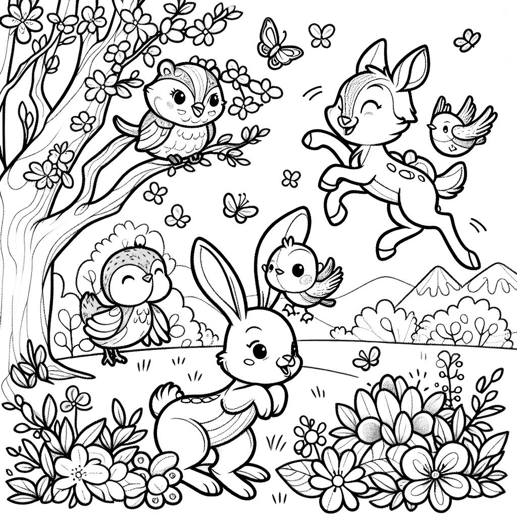 Spring Coloring Pages Bubbely
