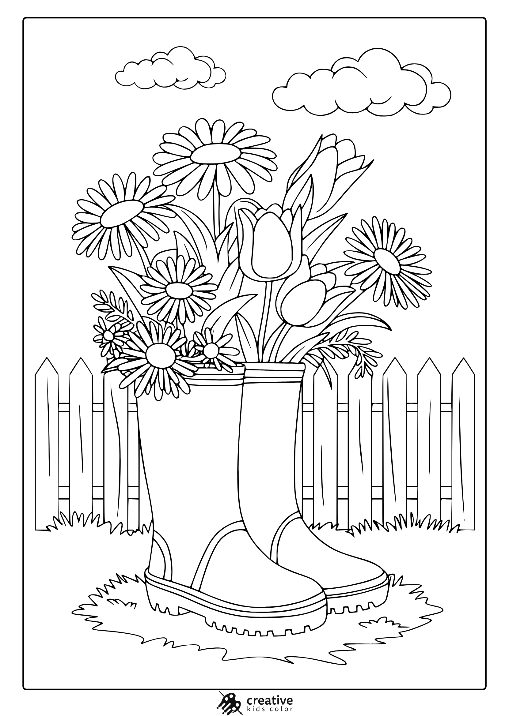 spring character coloring pages