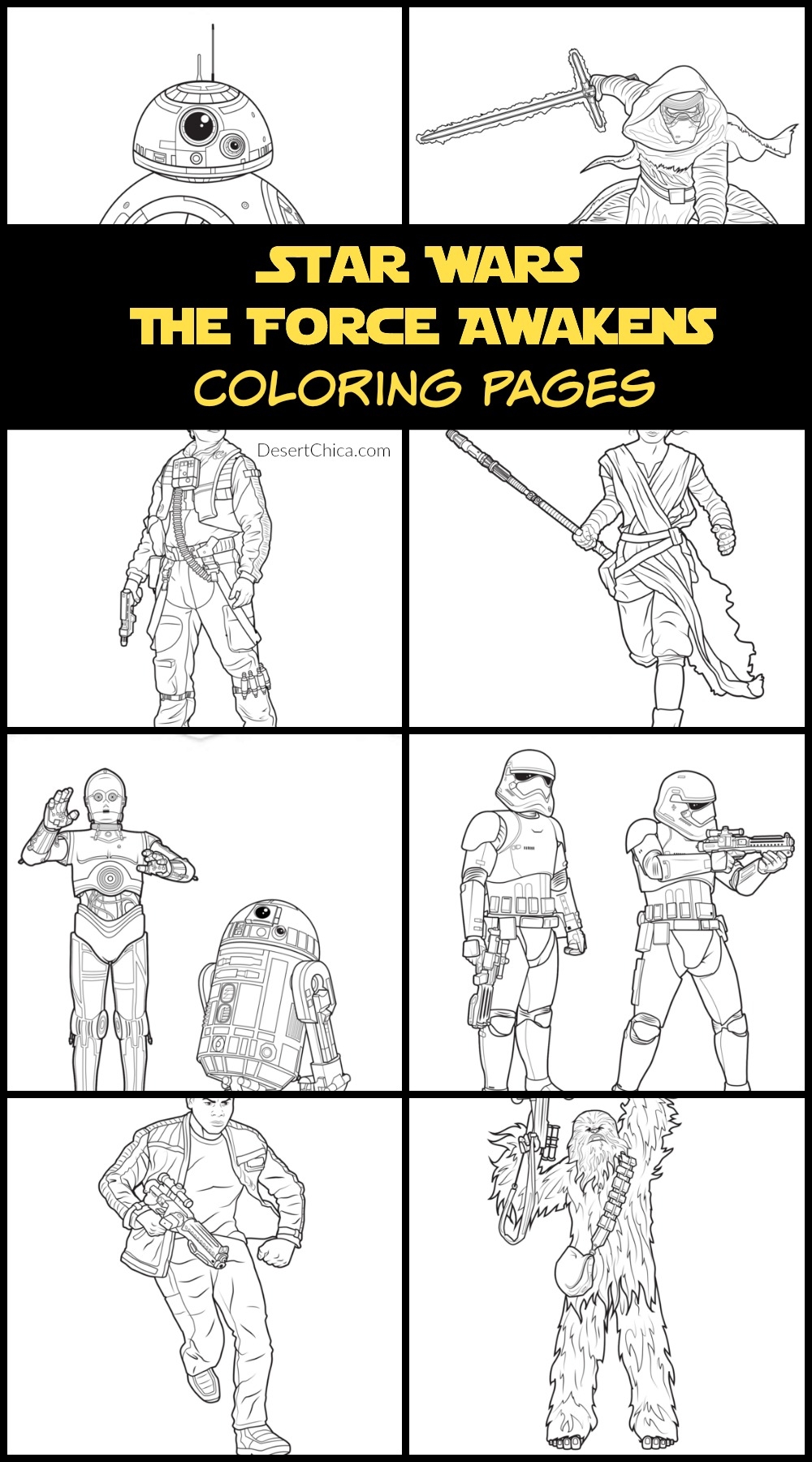 Star Wars The Force Awakens Coloring Pages And Activities Desert Chica