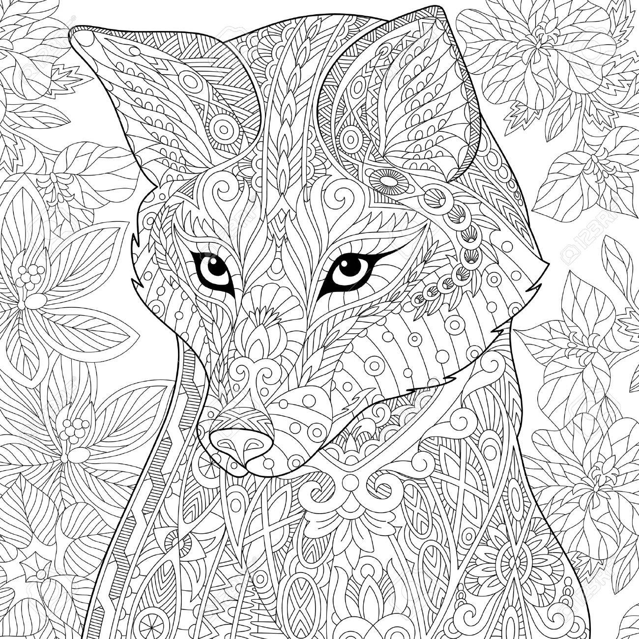 Stylized Cartoon Wild Fox Animal And Hibiscus Flowers Freehand Sketch For Adult Anti Stress Coloring Book Page With Doodle And Zentangle Elements Royalty Free SVG Cliparts Vectors And Stock Illustration Image 70128109 Stylized Cartoon Wild Fox Animal And Hibiscus Flowers Freehand Sketch For Adult Anti Stress Coloring Book Page With Doodle And Zentangle Elements Royalty Free SVG Cliparts Vectors And Stock Illustration Image 70128109