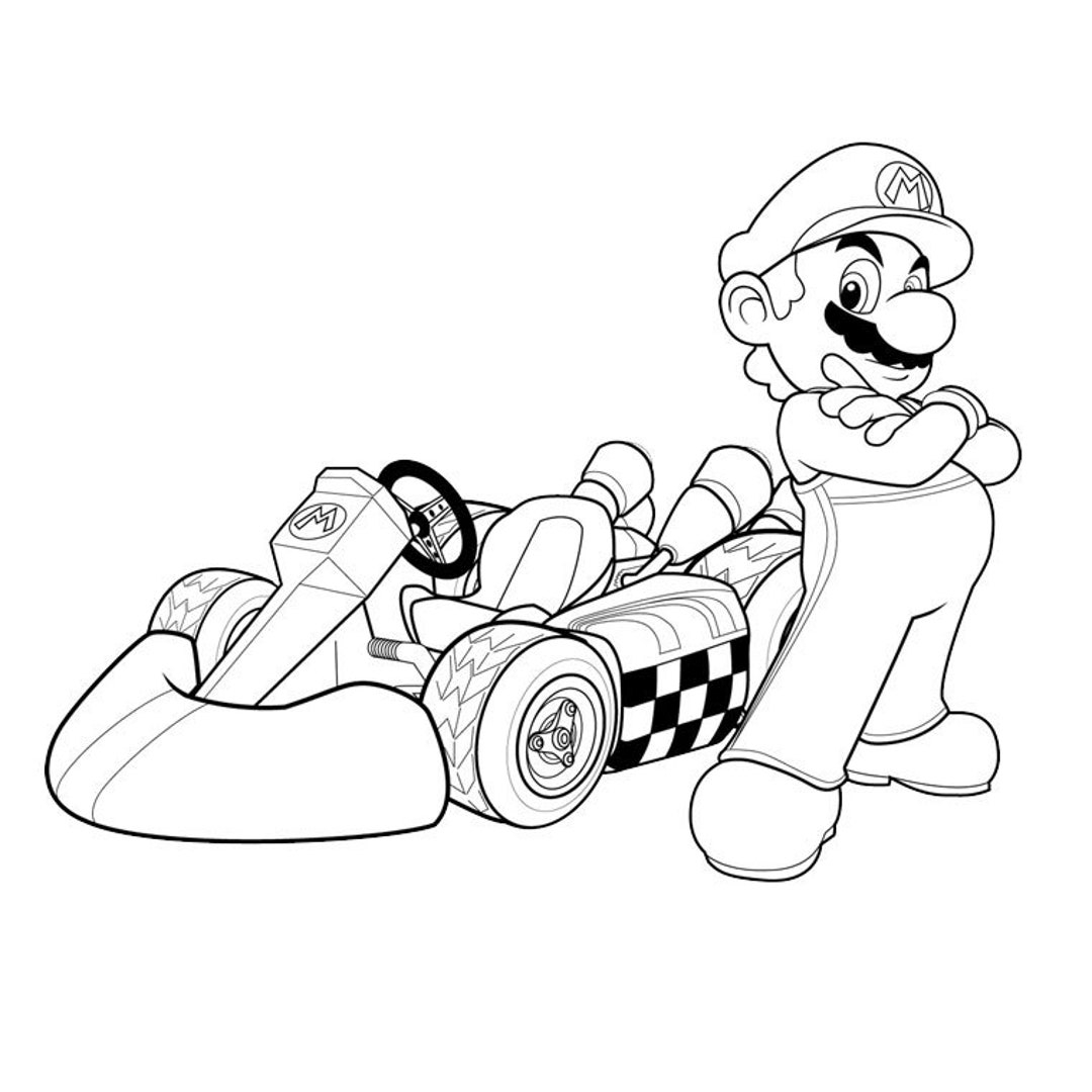coloring pages of mario kart characters