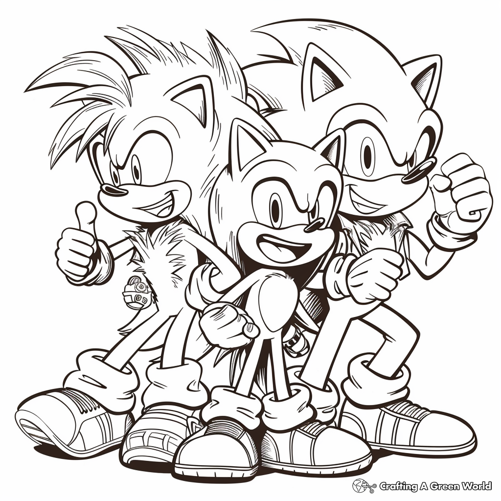 all the sonic characters coloring pages