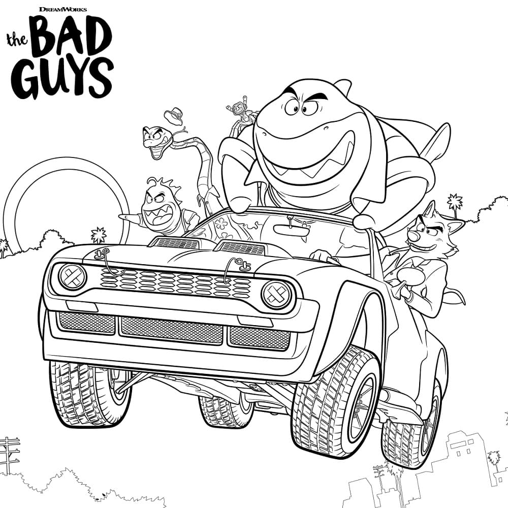 The Bad Guys Coloring Page