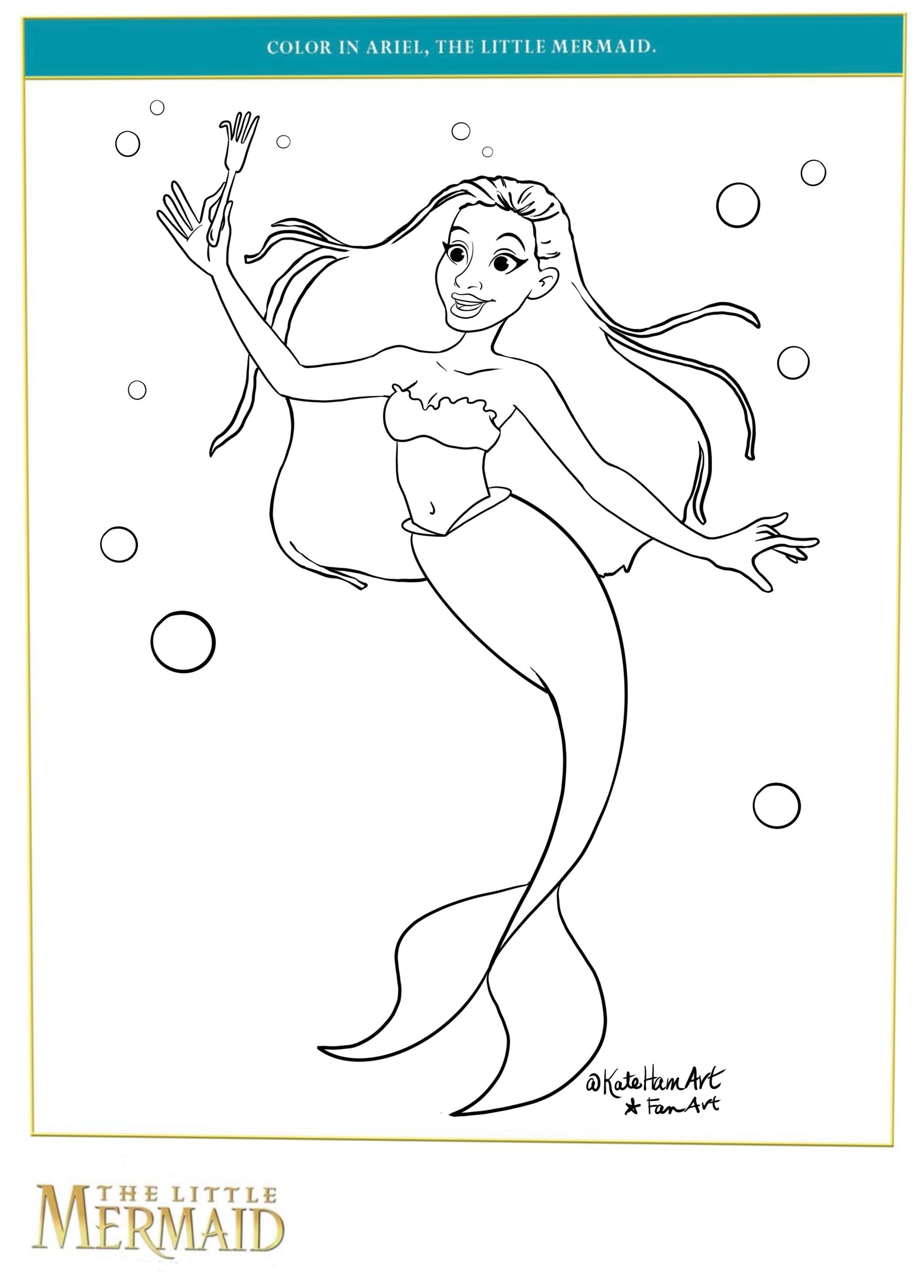 little mermaid characters coloring pages