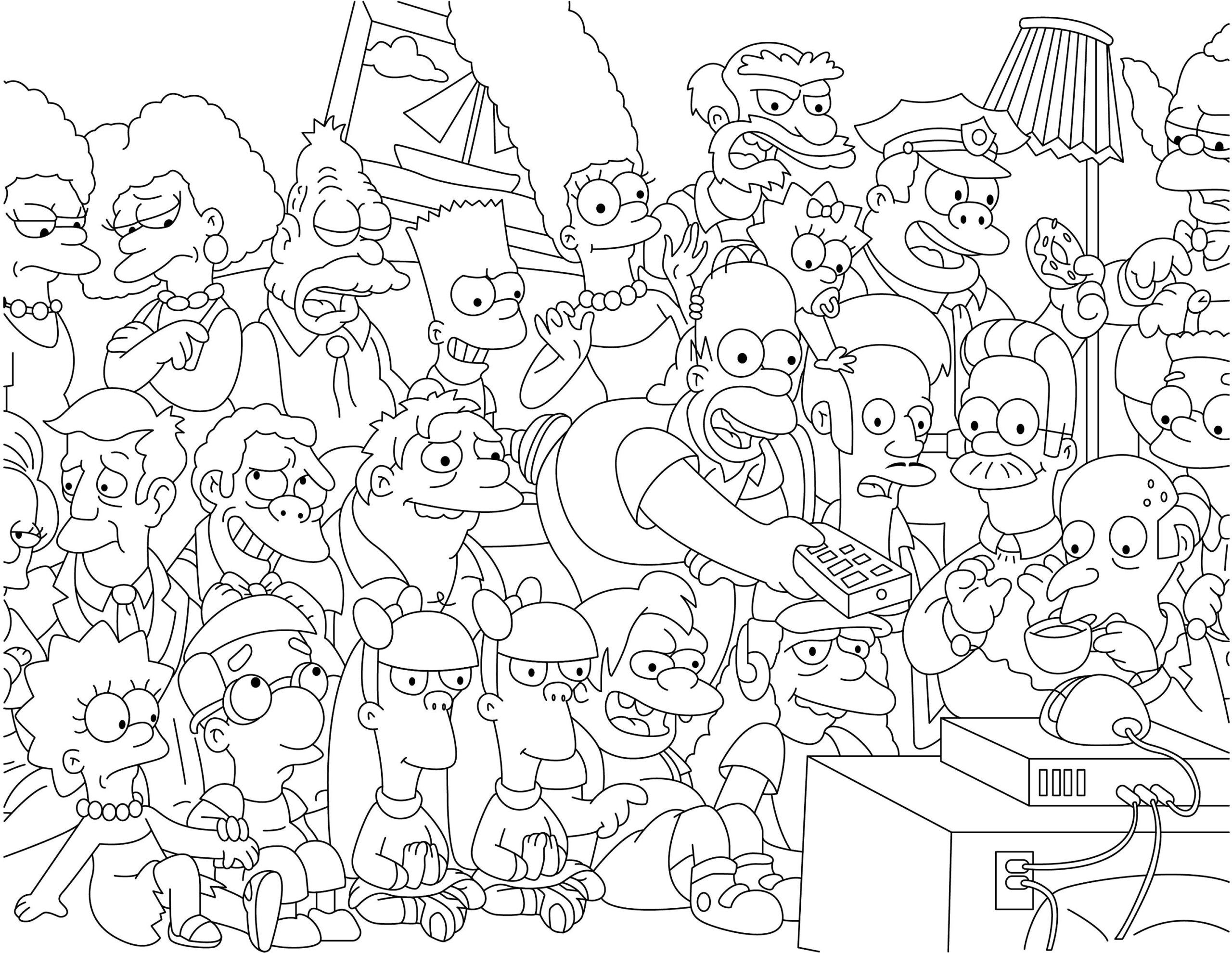 The Simpsons Coloring Pages Cartoon Couples PDF PNG Etsy