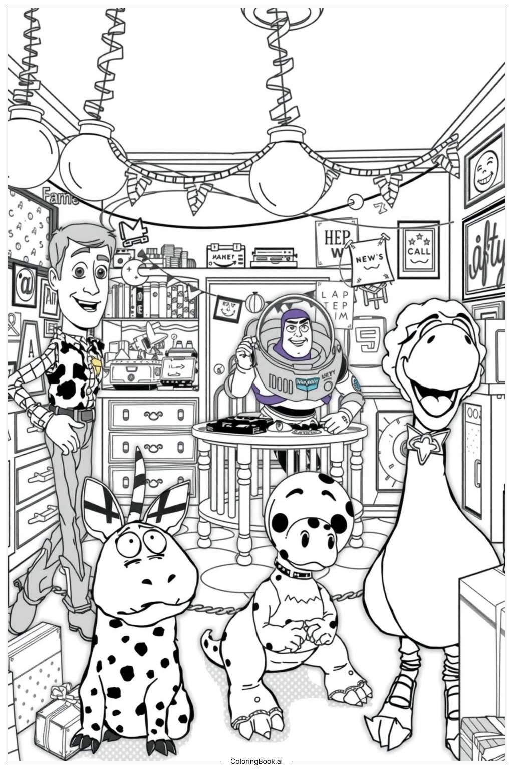 toy story all characters coloring pages