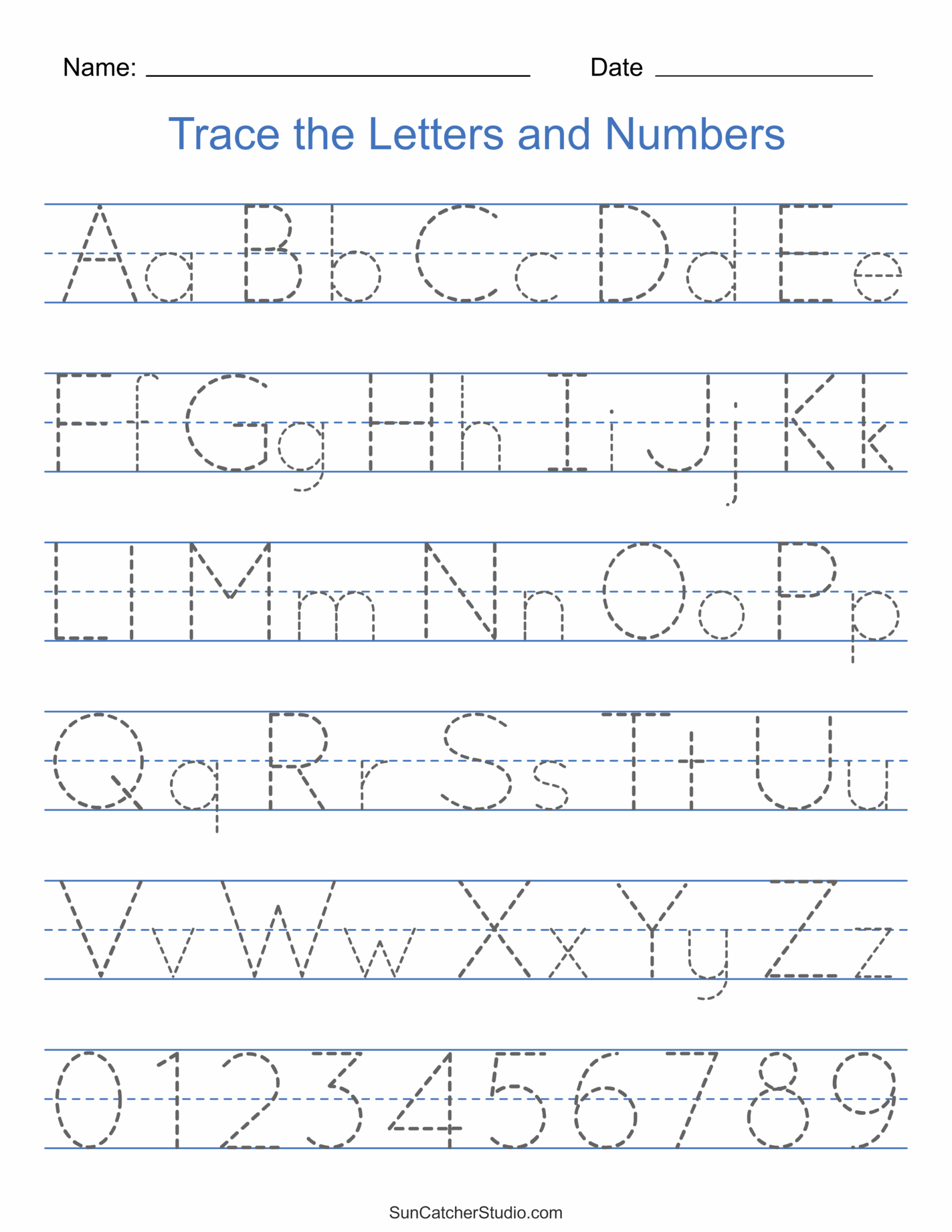 printable alphabet and numbers