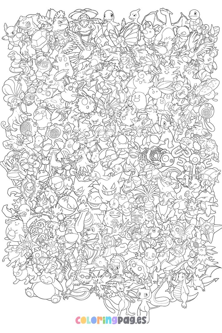 Ultimate Pok mon 1 Generation Coloring Page
