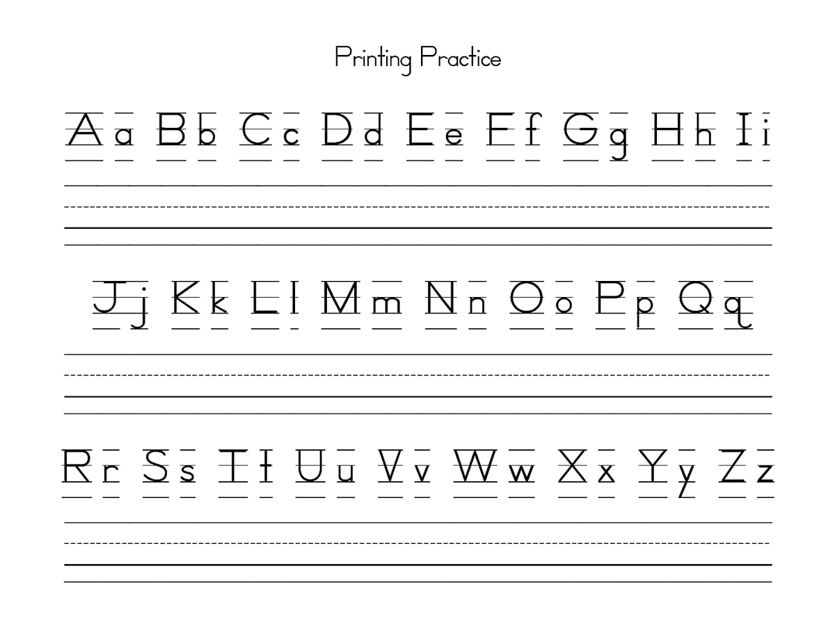 alphabet upper and lowercase printable