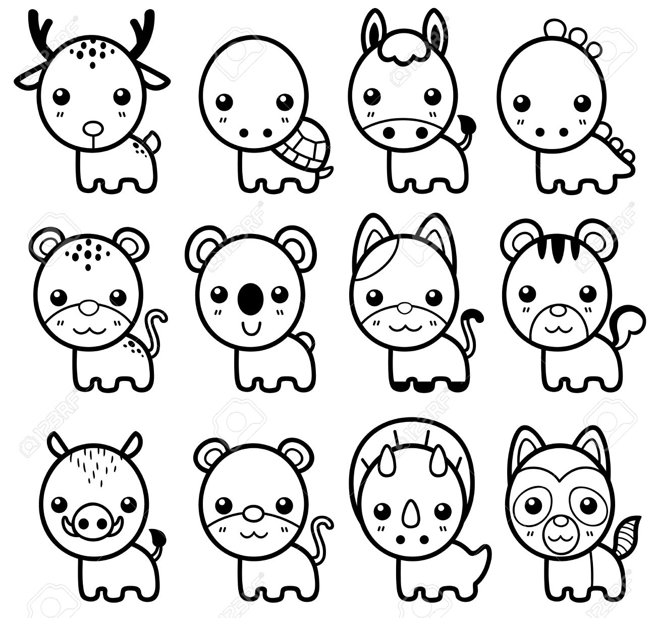 coloring pages cartoon animals
