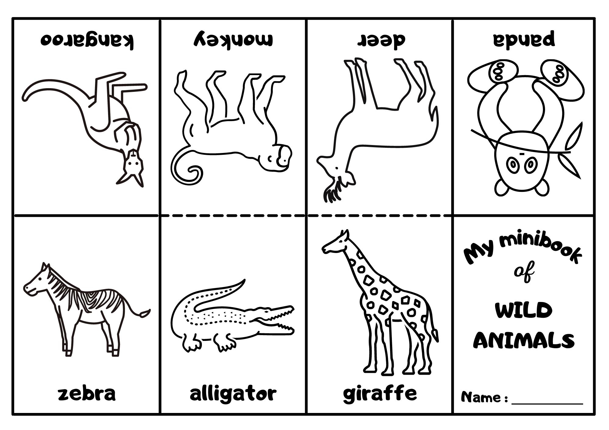 Wild Animals Mini Coloring Book 2 Ezpzlearn Wild Animals Mini Coloring Book 2 Ezpzlearn