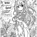 Wolf Anime Girl Coloring Page Free PDF PNG Printable 