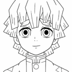 Zenitsu Agatsuma From Demon Slayer Coloring Page Easy Drawing Guides