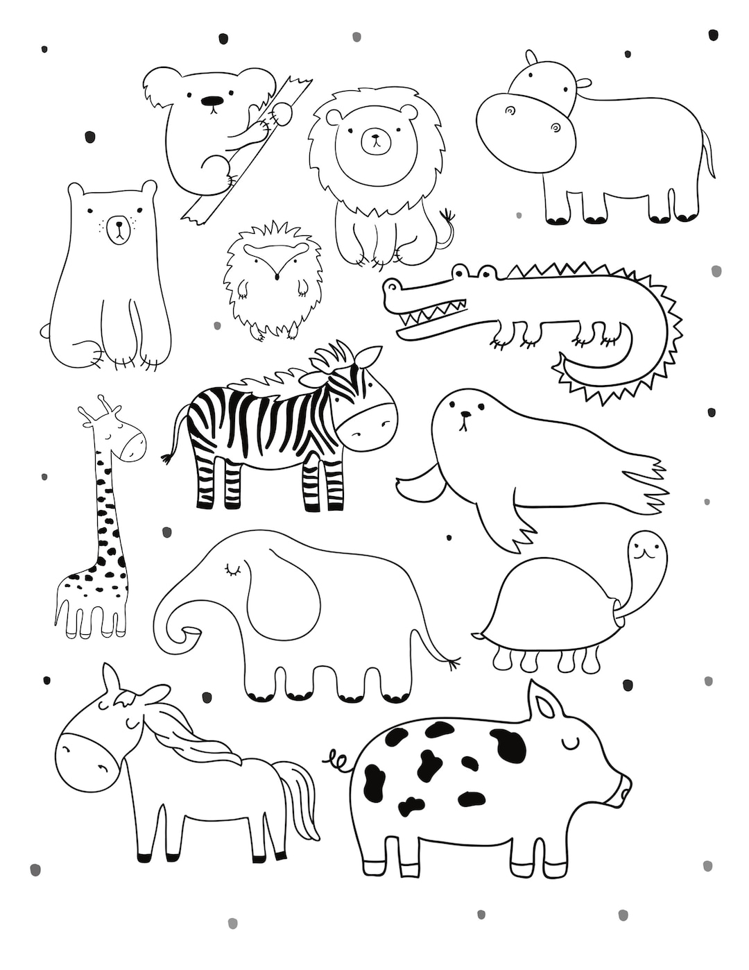 animals at the zoo coloring pages