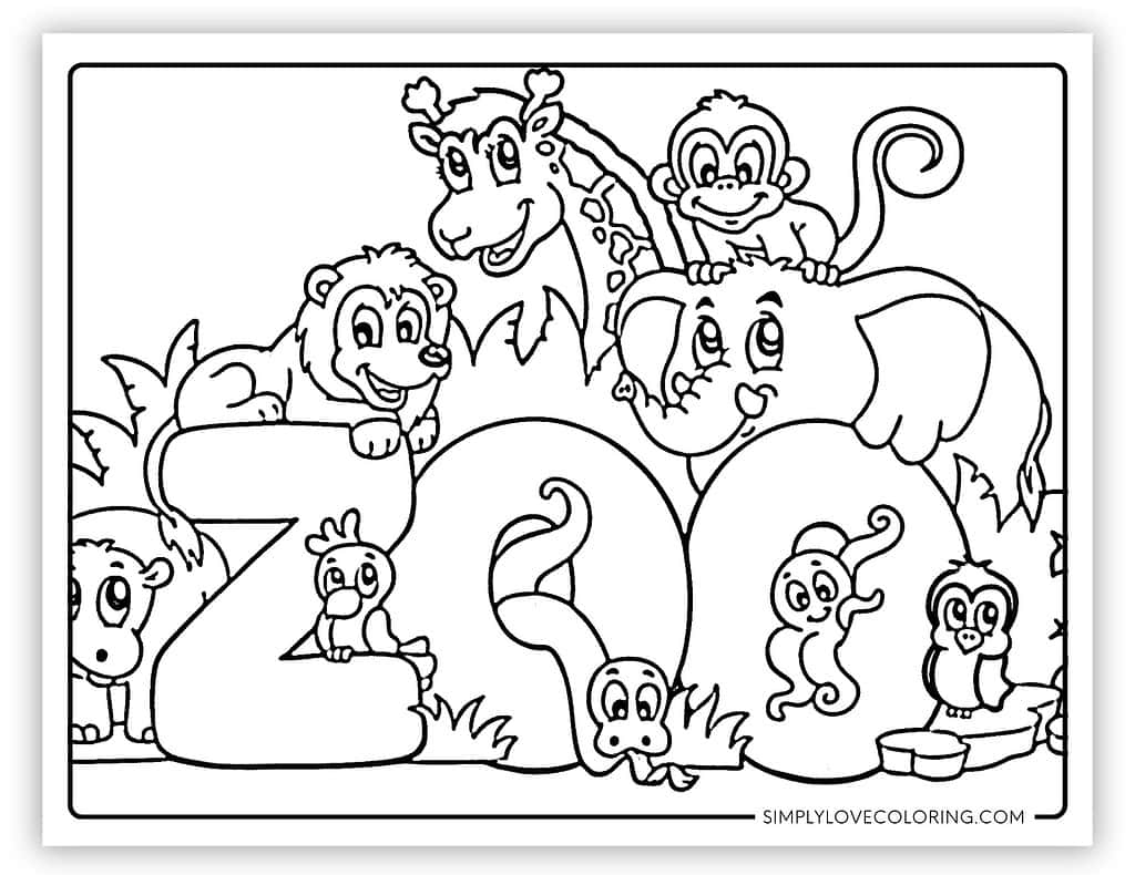 zoo animals coloring pages